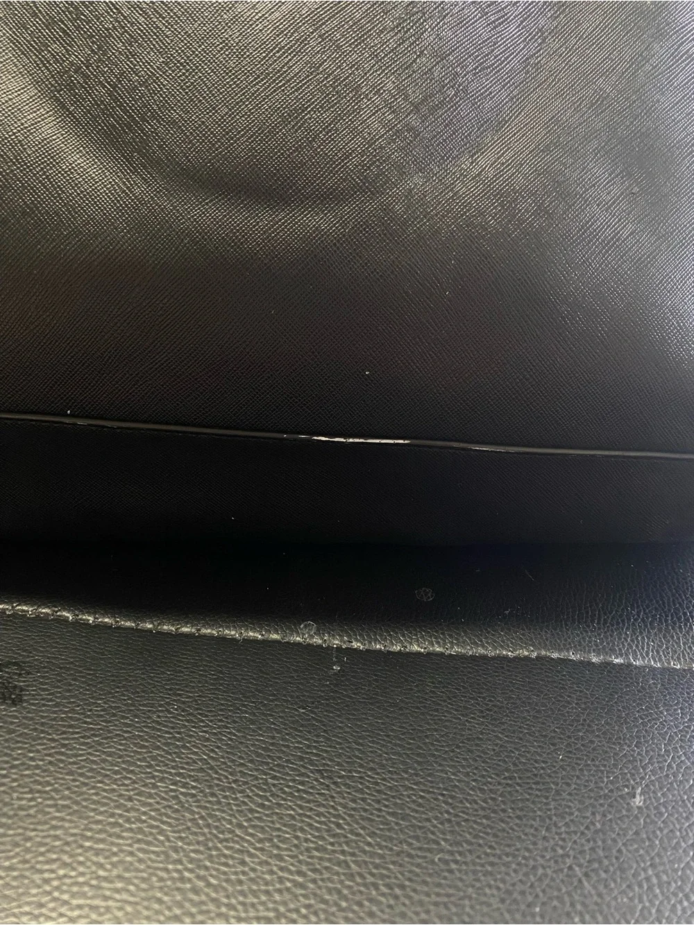 Guess Black Saffiano Tote Bag with Logo Charm